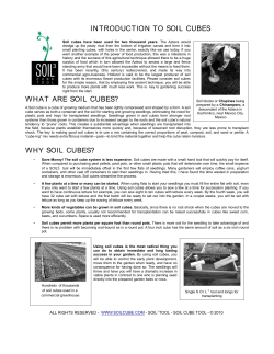 introduction to soil cubes what are soil cubes?