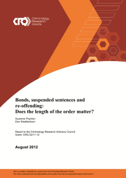 Bonds, suspended sentences and re-offending