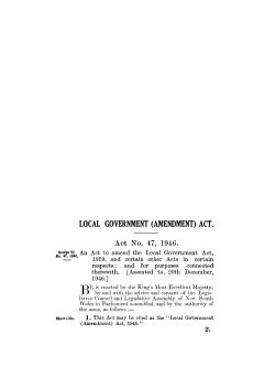 LOCAL GOVERNMENT (AMENDMENT) ACT. Act No. 47, 1946.