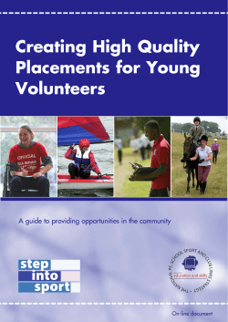 Creating High Quality Placements for Young Volunteers