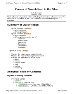 Figures of Speech used in the Bible