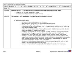 The student will understand physical properties of matter.