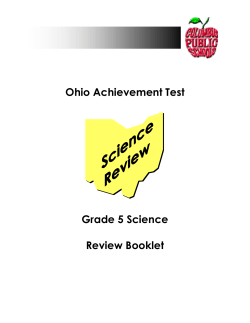 Ohio Achievement Test Grade 5 Science Review Booklet