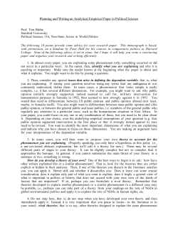 Planning and Writing an Analytical Empirical Paper in