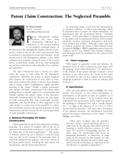 Patent Claim Construction: The Neglected Preamble