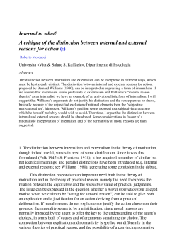 A critique of the distinction between internal and external reasons for