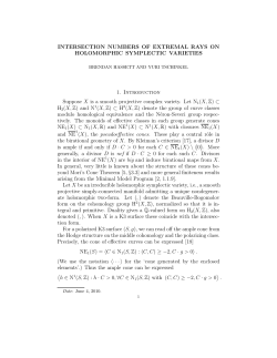 INTERSECTION NUMBERS OF EXTREMAL RAYS ON