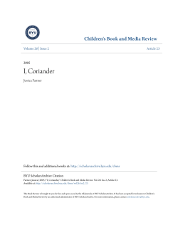 I, Coriander - BYU ScholarsArchive