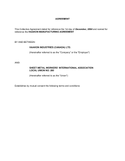 Collective Agreement - Labour Relations Board