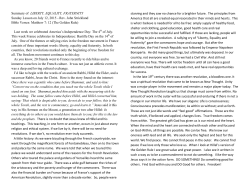 Summary of LIBERTY, EQUALITY, FRATERNITY Sunday Lesson on