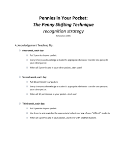 Pennies in Your Pocket: The Penny Shifting Technique recognition