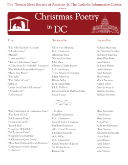 2014 Christmas Poetry in DC Program