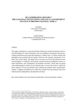de-compressing history? pre-colonial institutions and local