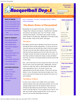 Basic Rules of Racquetball