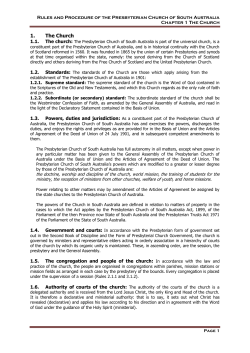 Rules and Procedure of the Presbyterian Church of South Australia