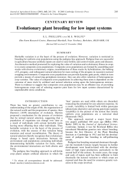 Evolutionary plant breeding for low input systems