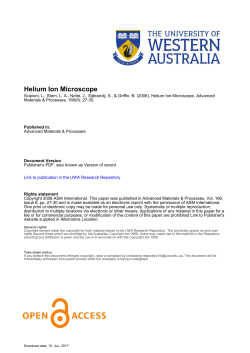 Helium Ion Microscope - UWA Research Repository