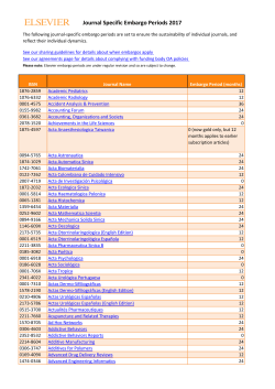 Journal Specific Embargo Periods 2017