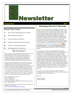 Newsletter - Road Commission of Kalamazoo County