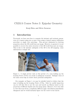 CS231A Course Notes 3: Epipolar Geometry
