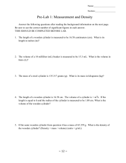 Pre-Lab 1: Measurement and Density
