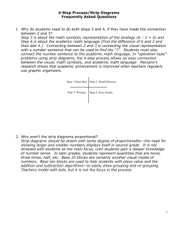 4-Step Process/Strip Diagrams Frequently Asked Questions 1. Why