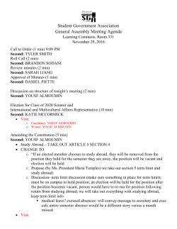 Student Government Association General Assembly Meeting Agenda