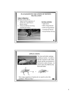 PLANAR KINETIC EQUATIONS OF MOTION: TRANSLATION