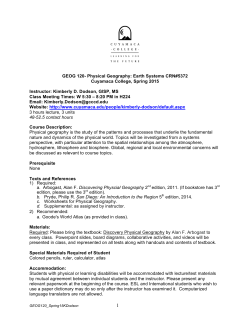 GEOG 120- Physical Geography: Earth Systems CRN#5372