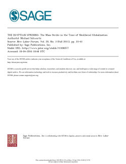 THE EGYPTIAN UPRISING: The Mass Strike in the Time of