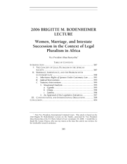 Women, Marriage, and Intestate Succession in the Context of Legal