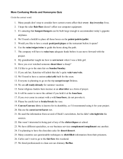 More Confusing Words and Homonyms Quiz 1. Many people don`t