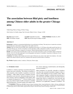 The association between filial piety and loneliness among Chinese