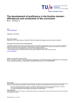 The development of proficiency in the fraction domain : affordances