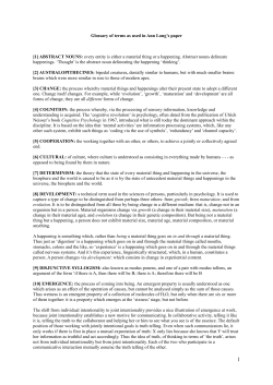 Glossary of terms as used in Ann Long`s paper [1] ABSTRACT