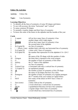Follow Me Activities Activity: Follow Me Topic: Line Symmetry