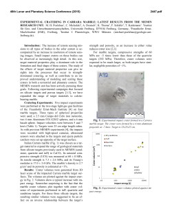 EXPERIMENTAL CRATERING IN CARRARA MARBLE: LATEST