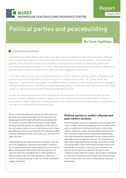 Political parties and peacebuilding