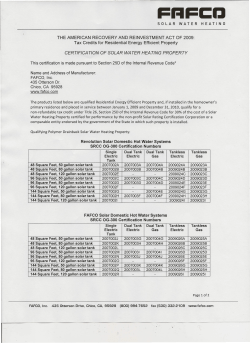 Federal Tax Credit &ndash; Manufacturer`s Certification Letter