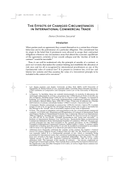 The Effects of Changed Circumstances in International