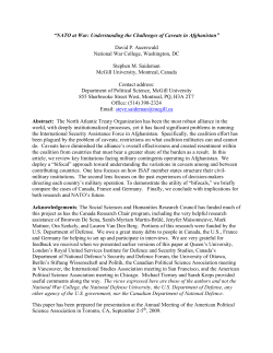 NATO at War: Understanding the Challenges of Caveats