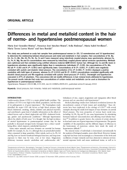 Differences in metal and metalloid content in the hair of normo