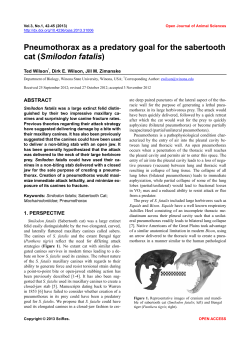 Pneumothorax as a predatory goal for the sabertooth cat (Smilodon