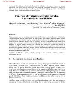 Underuse of syntactic categories in Falko. A case study on