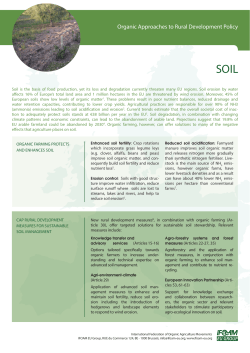 Organic Approaches to Rural Development Policy