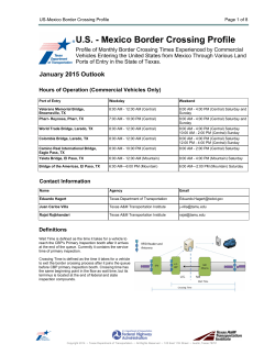 US - Mexico Border Crossing Profile