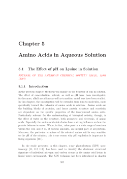 Chapter 5 Amino Acids in Aqueous Solution - diss.fu