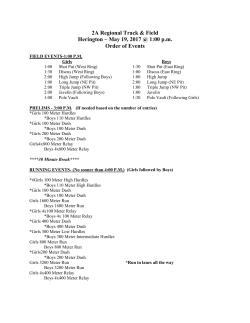 Order of Events