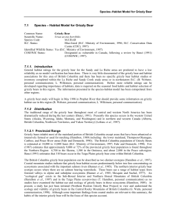7.1 Species – Habitat Model for Grizzly Bear 7.1.1. Introduction 7.1.2