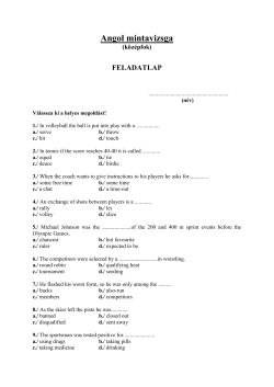 Angol mintavizsga - Testnevel&eacute;si Egyetem